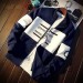 Stylish Gents Jacket for Winter - Navy Blue and White - DFW